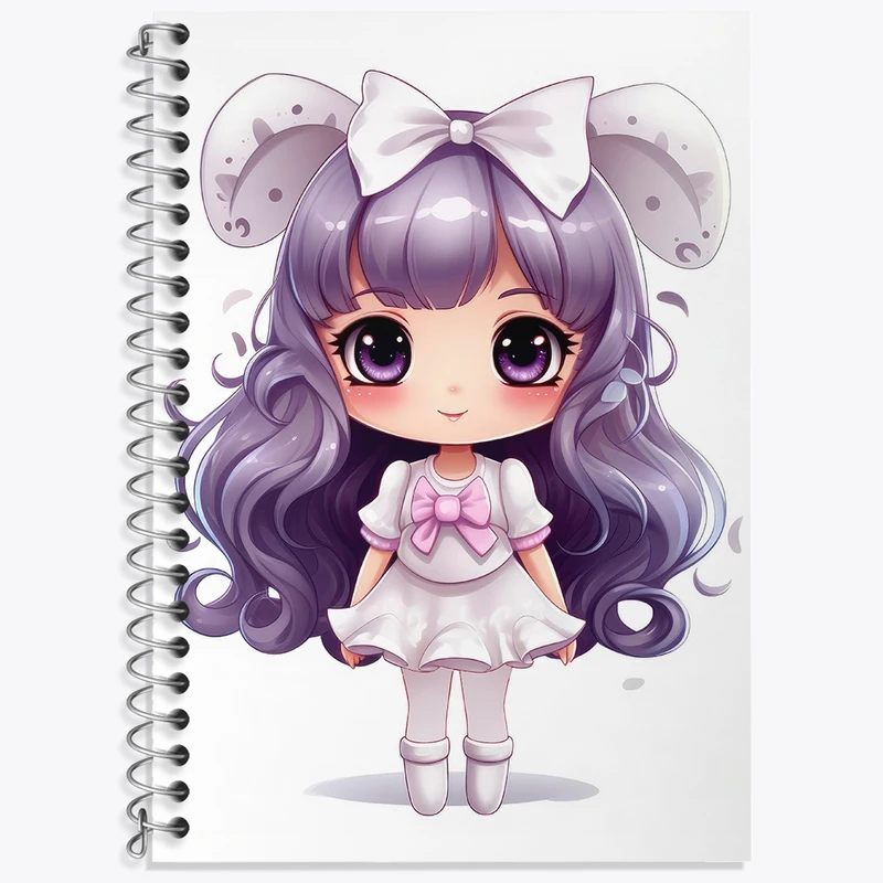 دفتر زبان 50 برگ خندالو مدل سه خط طرح دخترانه (Girlish) کد 36891