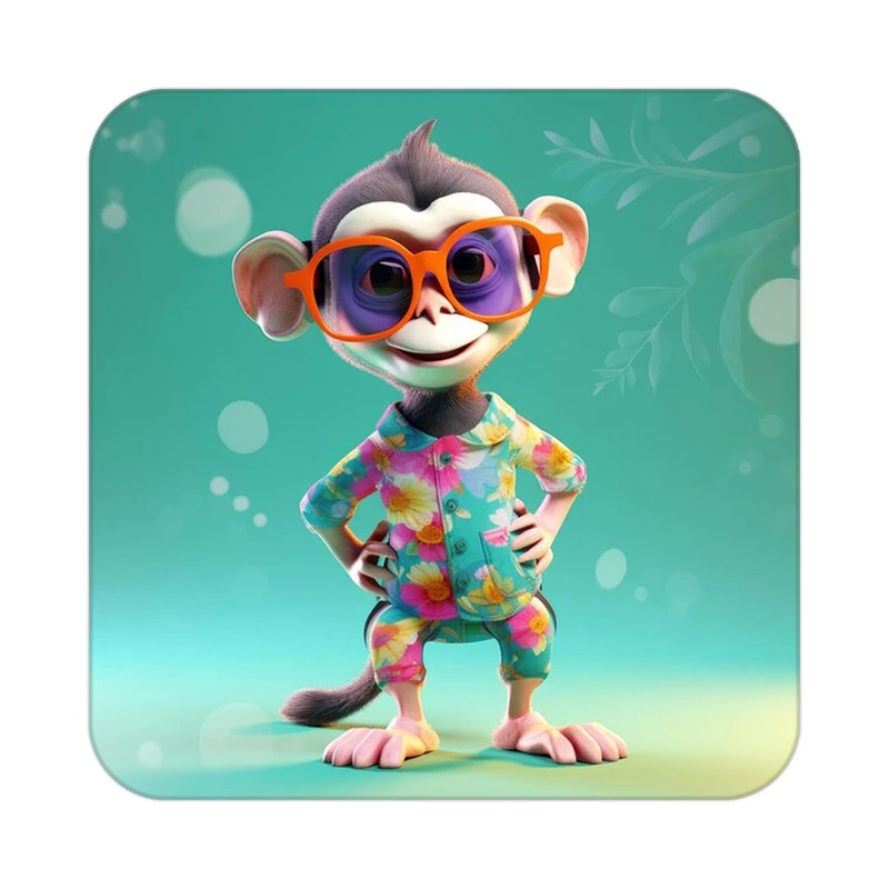 زیر لیوانی کاکتی طرح حیوانات کارتونی مدل mp28445