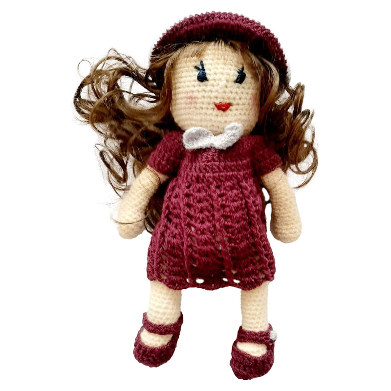 عروسک بافتنی مدل دستبافت دختر کد D7