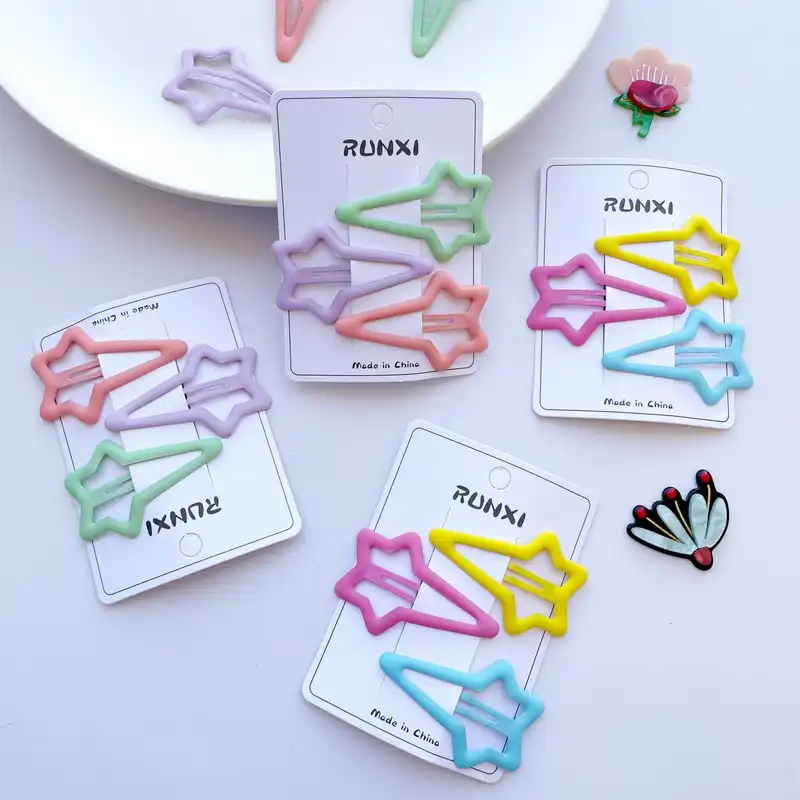 گیر مو دخترانه ستاره شمعی مات بسته 3 عددی