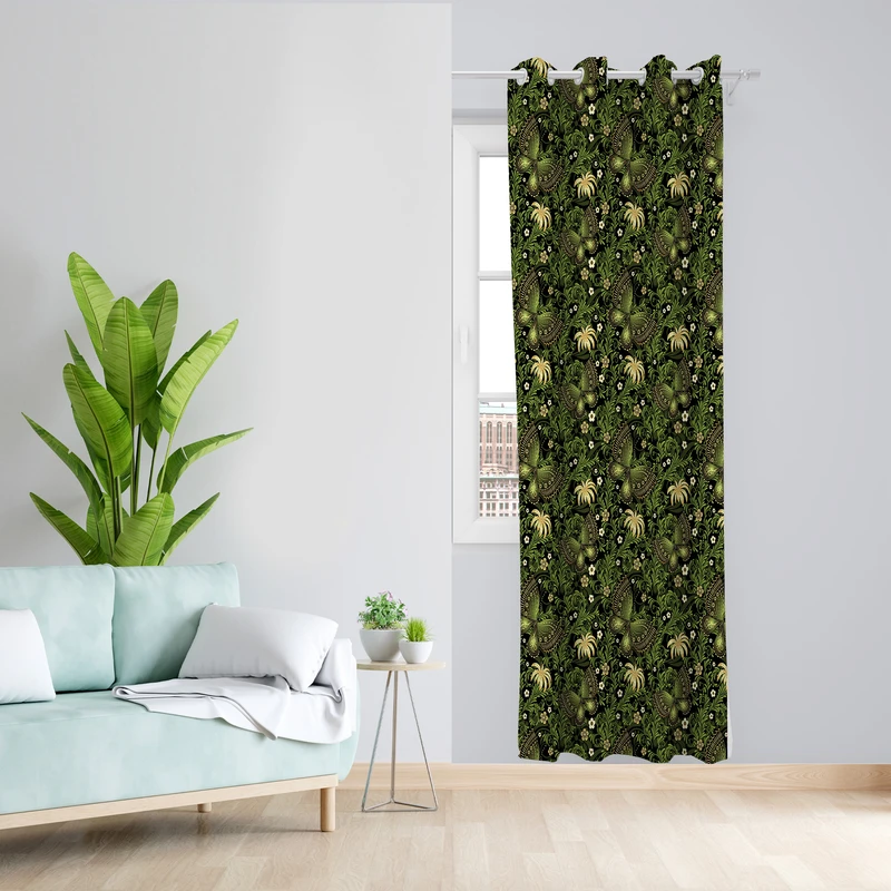 پرده طرح پروانه مدل مخمل پانچی کد L 505 Z سایز 140x200 سانتی متر