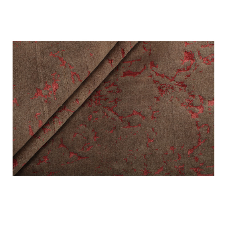 فرش نیمه دستبافت هشت و نیم متری طرح گل ابریشم کد 543916