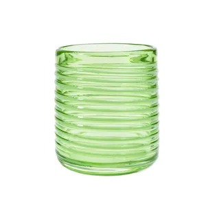 لیوان شیشه‌ای طرح استوانه مدل نوار منظم