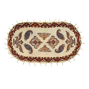 رومیزی قلمكارممتاز اثرعطريان طرح بته  مدل G227سایز 80*40 سانتی متر