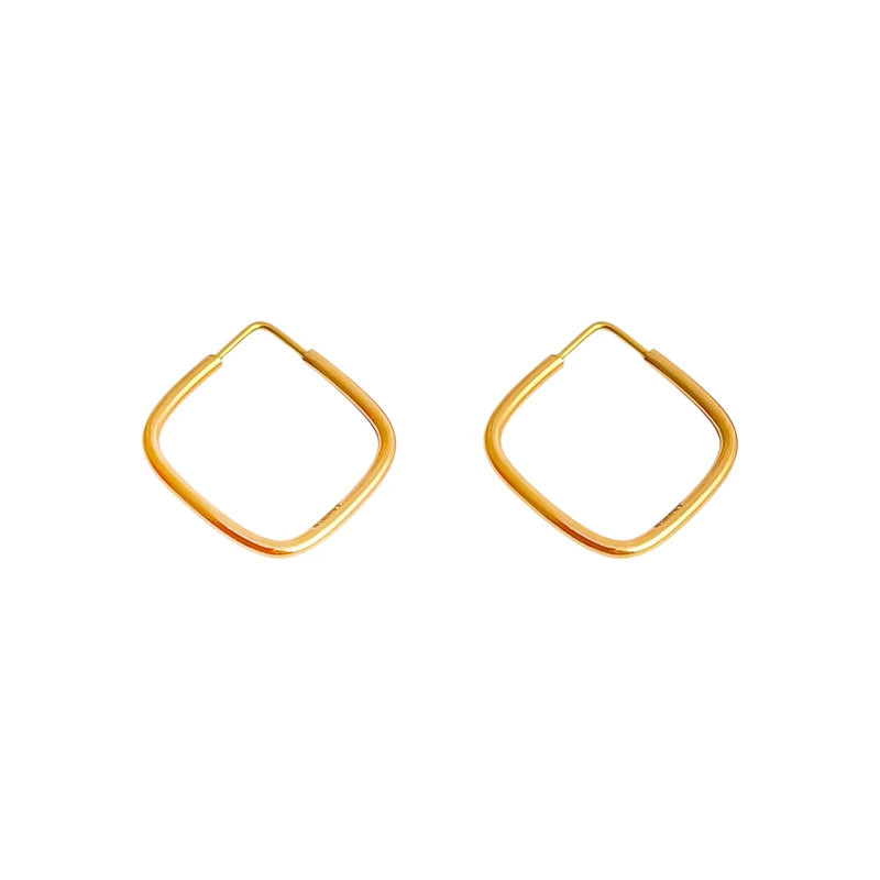 گوشواره طلا 18 عیار زنانه دوست خوب مدل مربع dk526  - 3