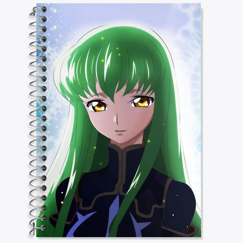دفتر زبان 50 برگ خندالو مدل دو خط طرح C.C سی سی انیمه کد گیاس Code Geass کد 13050