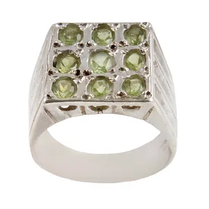 انگشتر نقره مردانه  بازرگانی میلادی مدل سنگ زبرجد رکاب دست ساز کد am_1799