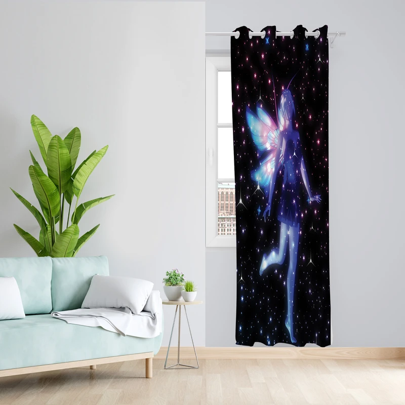 پرده طرح فرشته مدل مخمل پانچی کد 2474 z سایز 140x200 سانتی متر