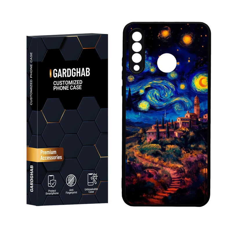  کاور گارد قاب مدل دور ژله ای پشت گلس هنری مناسب برای گوشی موبایل هوآوی P30 Lite