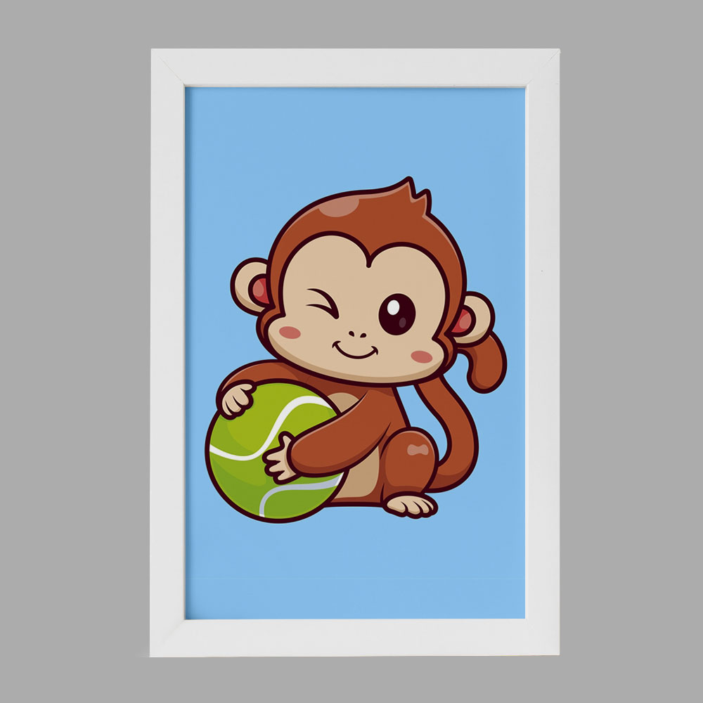تابلو خندالو مدل حیوانات بامزه میمون کد 29730