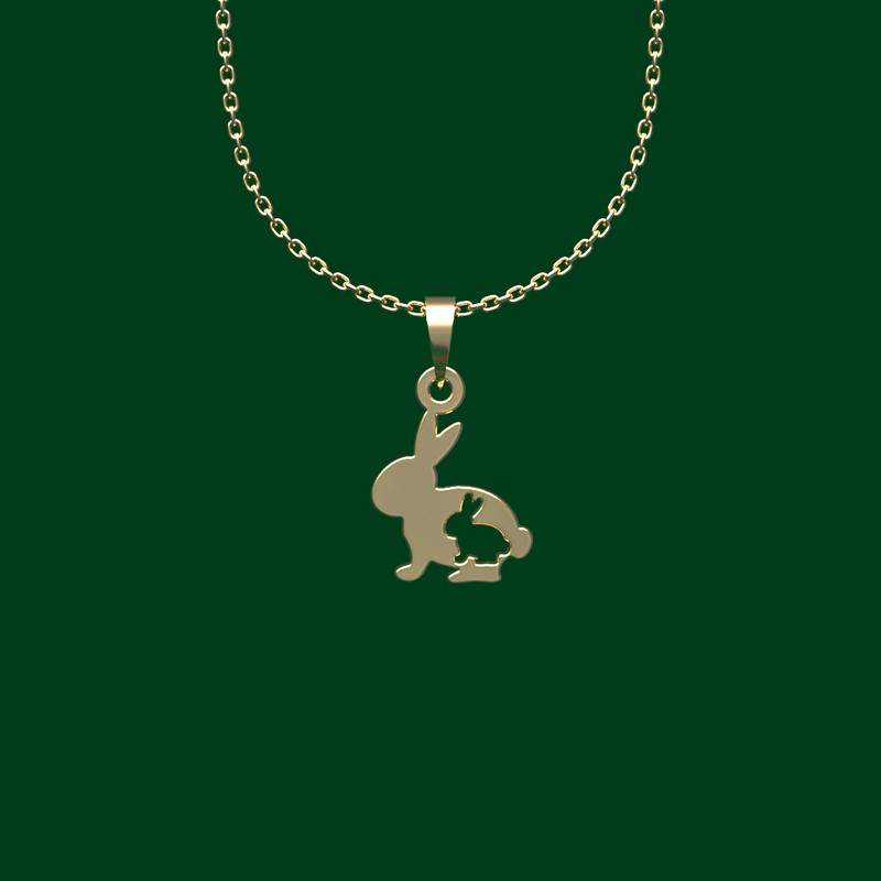 گردنبند طلا 18 عیار زنانه مدوپد مدل خرگوش کد FF2-1-1048