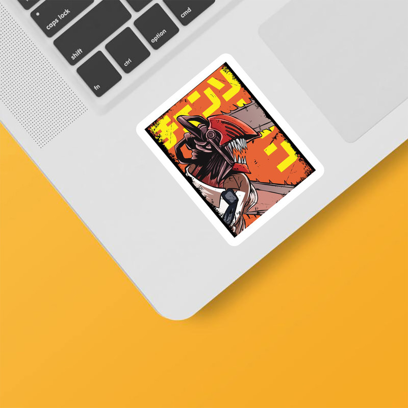 استیکر لپ تاپ و موبایل بووم طرح Anime Chainsaw Man کد TR101