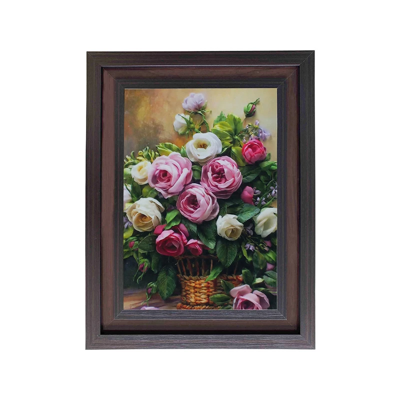 تابلو فرش ماشینی مدل گلدان گل کد 8753