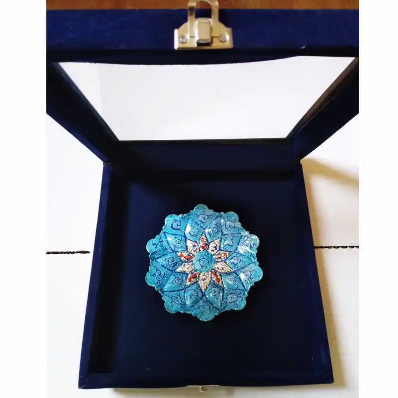 بشقاب میناکاری مدل گل کد 1212