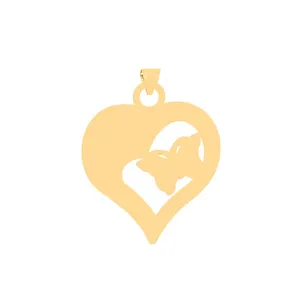 آویز گردنبند طلا 18 عیار زنانه قیراط طرح قلب کد GH6302