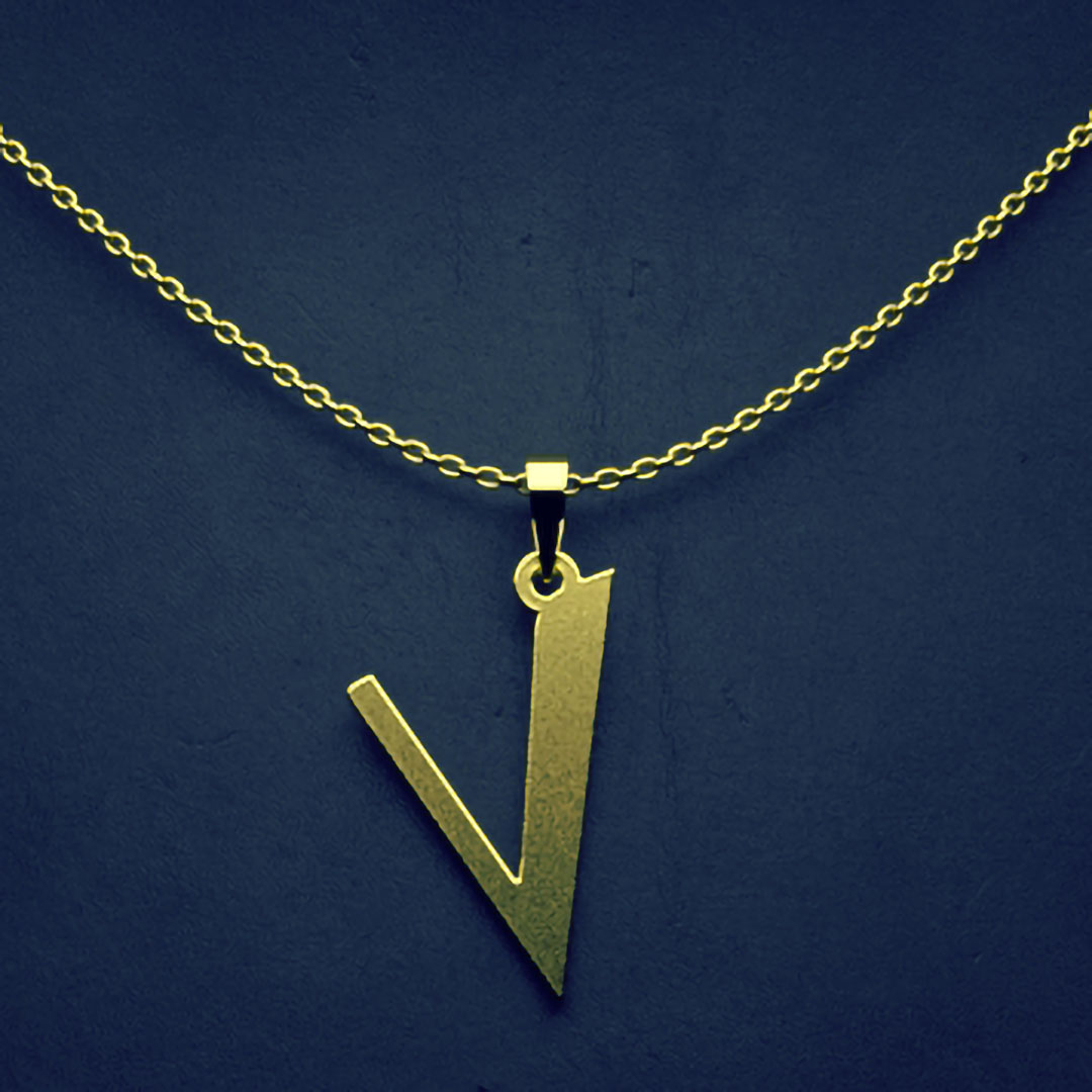 گردنبند طلا 18 عیار زنانه مدوپد مدل حرف V کد H3-1-1282