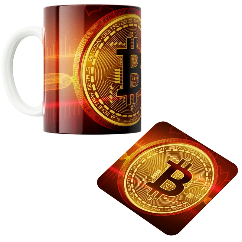 ماگ پاد آفرین مدل بیت کوین تریدر ارز دیجیتال کریپتو فارکس کد PZ383 به همراه زیرلیوانی