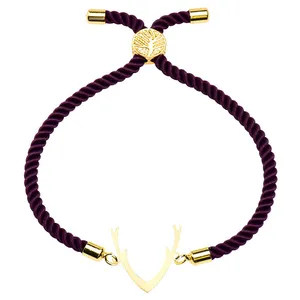 دستبند طلا 18 عیار زنانه الن نار مدل شاخ گوزن 1976