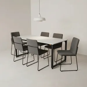 میز ناهارخوری شش نفره دیزم مدل مونتاژی LNC_asm_160×90_W