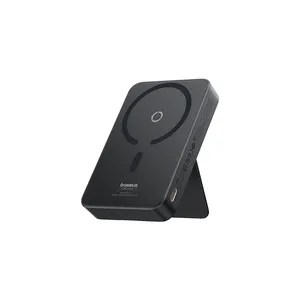 پاوربانک بی‌سیم 20 وات بیسوس مدل MagPro Magnetic Bracket 20w با ظرفیت 5000 میلی آمپر ساعت به همراه کابل USB-C به USB-C