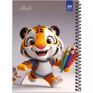 دفتر نقاشی 40 برگ انتشارات بله طرح ببری کوچولو و مداد رنگی کد A4-K335
