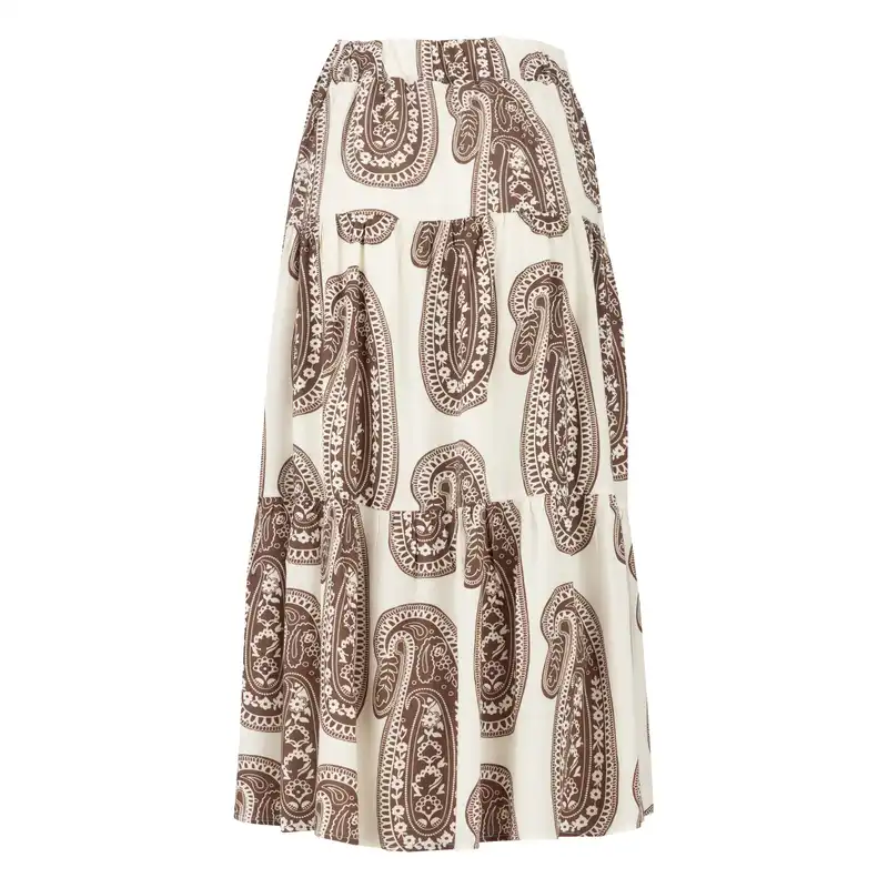 دامن زنانه سرژه مدل 210194 کمردار رنگ قهوه ای