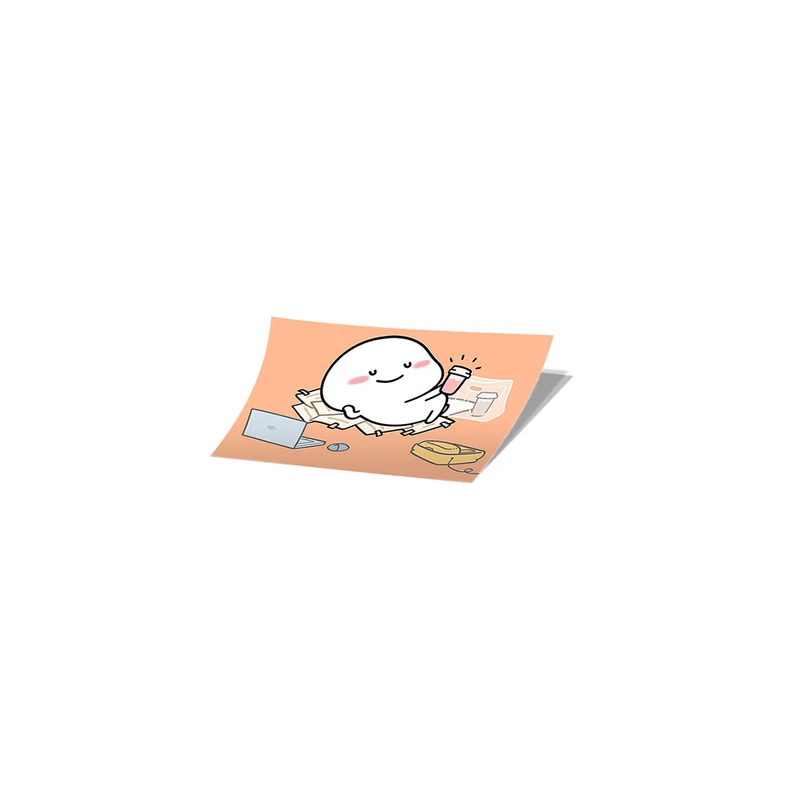 استیکر تزئینی موبایل و تبلت لولو مدل بانمک ولو و شکمو CUTE کد 649