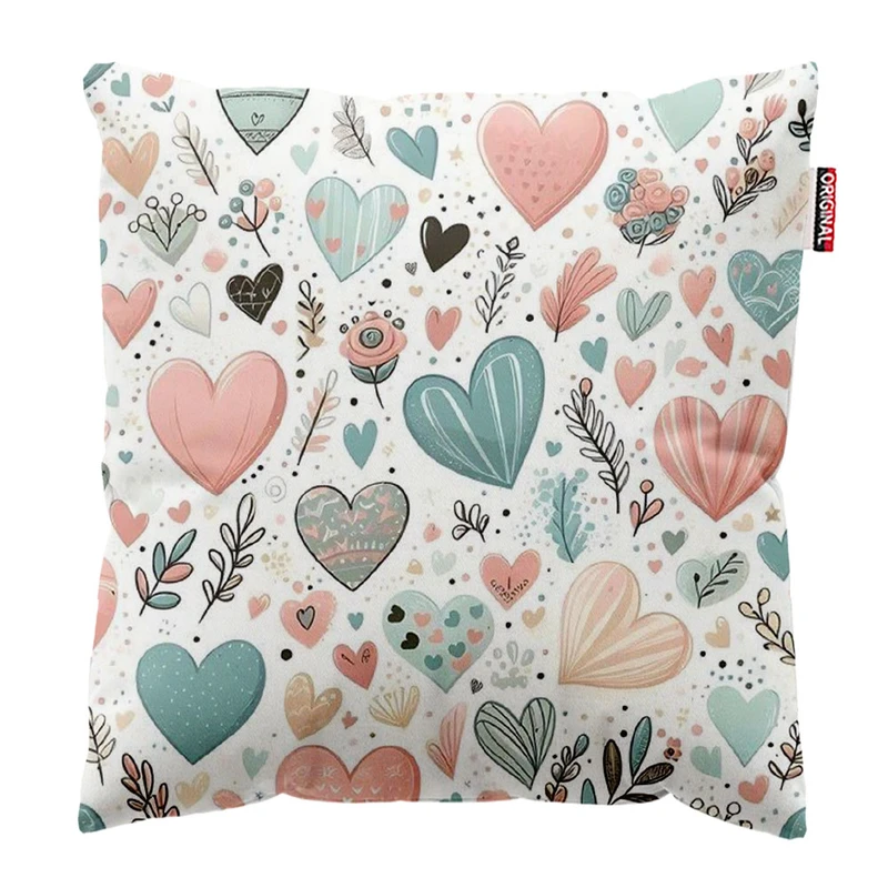  کوسن پاد آفرین طرح قلب و گل کد 1512 سایز 30*30 سانتی متر