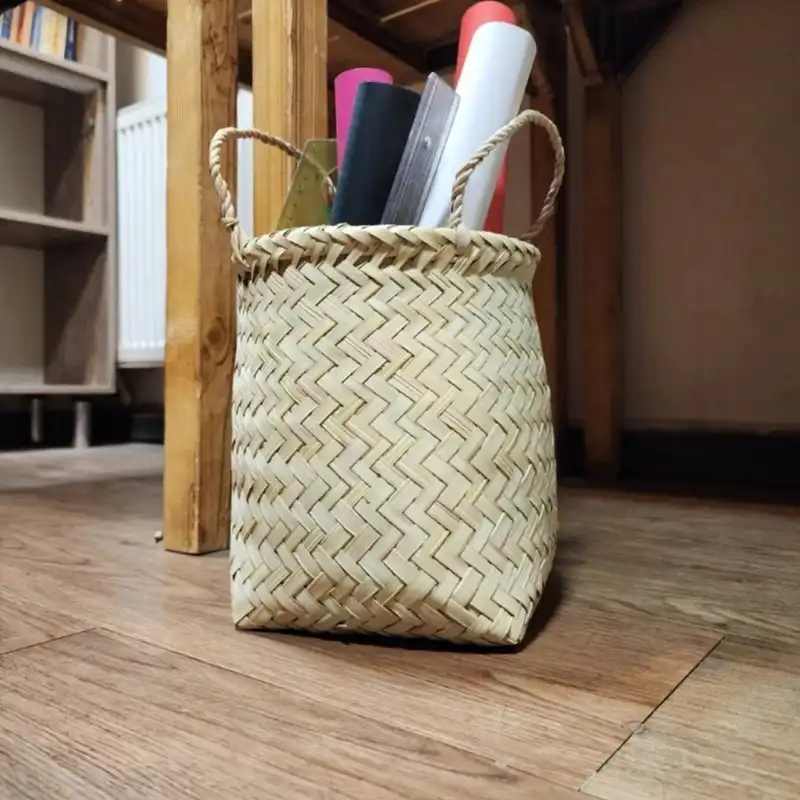 سبد حصیری طرح آلاله کد H28D23