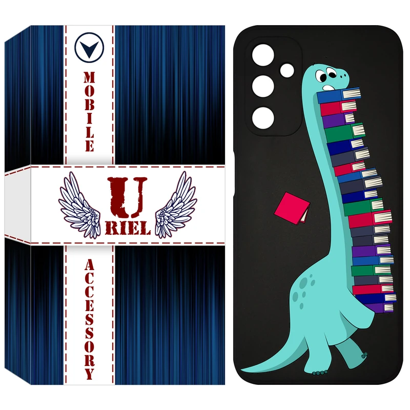 کاور یوریل مدل KSH کد 17 طرح دایناسور کتابخوان مناسب برای گوشی موبایل سامسونگ Galaxy M14