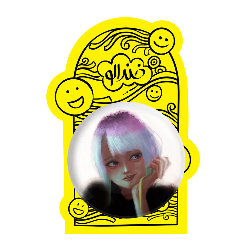 آینه جیبی خندالو مدل لوسی انیمه سایبرپانک کد 23982