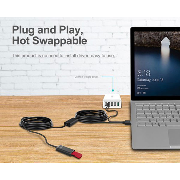 مبدل USB به USB2.0 یونیتک مدل Y-277 طول 5 متر