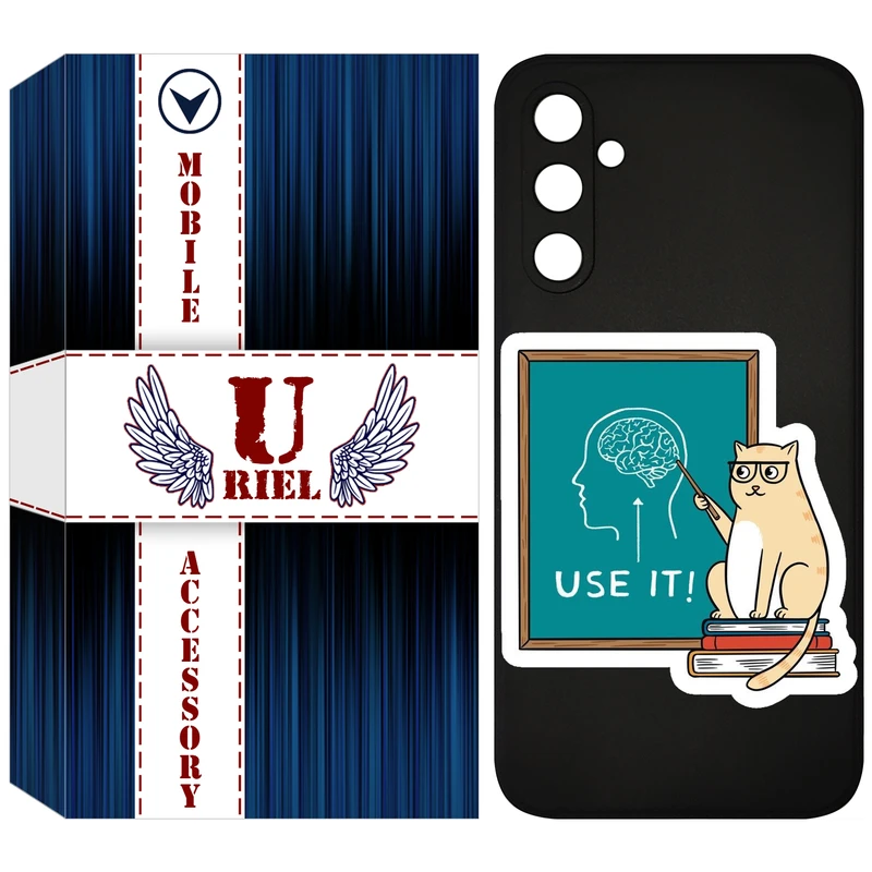 کاور یوریل مدل KSH کد 95 طرح گربه عاقل مناسب برای گوشی موبایل سامسونگ Galaxy A34