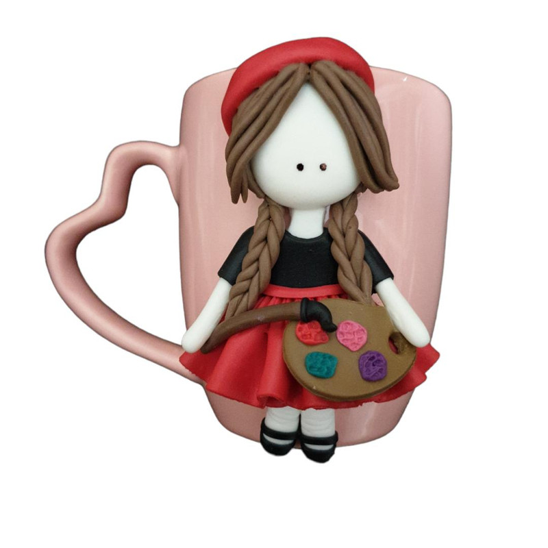 ماگ سرامیکی مدل عروسکی طرح نقاش کد 1015