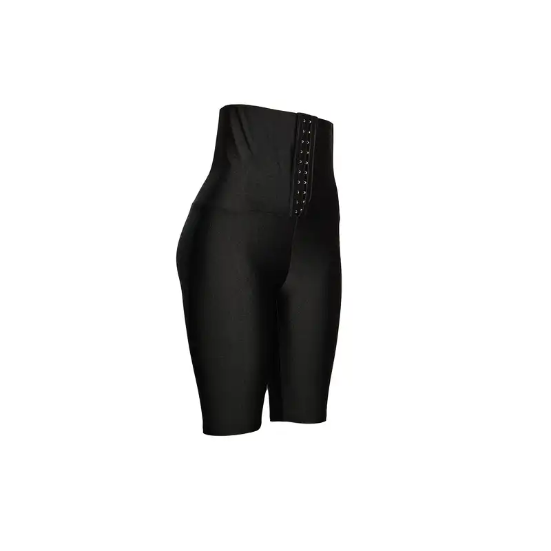 شلوارک ورزشی زنانه رویین تن مدل براق کمر گن دار رنگ مشکی