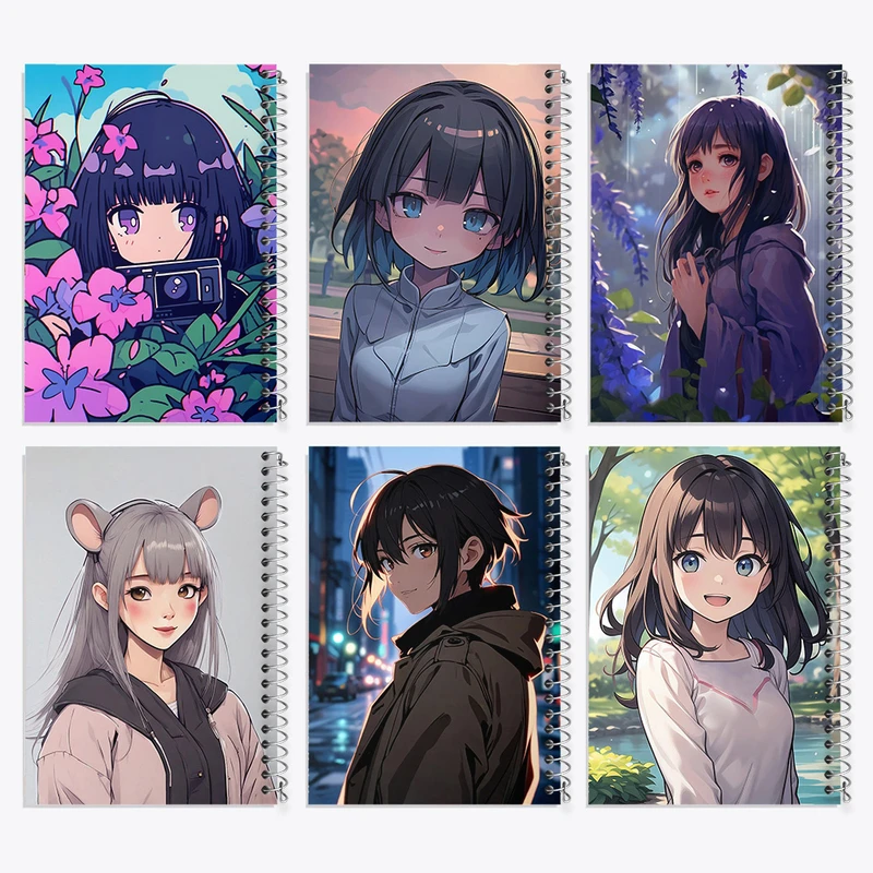 دفتر مشق 50 برگ خندالو طرح دخترانه کد 9 مجموعه 6 عددی