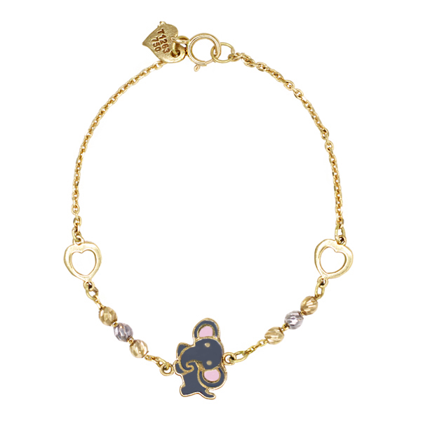 دستبند طلا 18 عیار دخترانه گالری مرجان مدل 1067