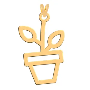 آویز گردنبند طلا 18 عیار زنانه فرشته مدل طرح گلدان WNL-000198