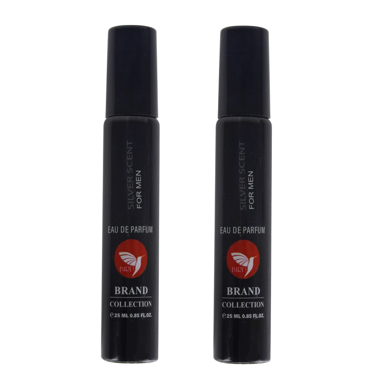 عطر جیبی مردانه برد برند کالکشن مدل SILVER SCENT حجم 25 میلی لیتر مجموعه 2 عددی