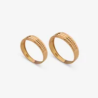 ست حلقه طلا 18 عیار زنانه و مردانه دوست خوب مدل DK154