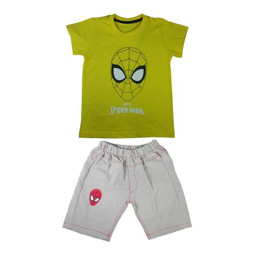 ست تی شرت و شلوارک پسرانه مدل اسپایدرمن کد 01Y