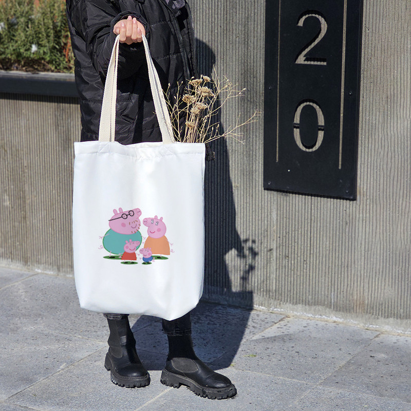 ساک خرید خندالو مدل انیمیشن خانواده پپاپیگ Peppa کد 2121