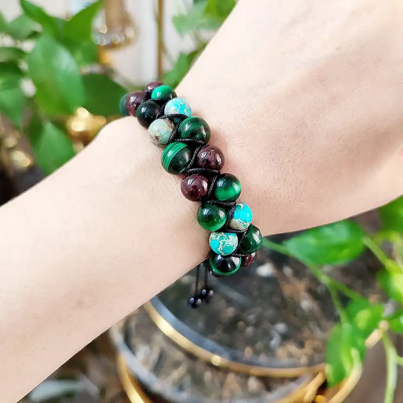 دستبند مدل سنگ دو ردیفه