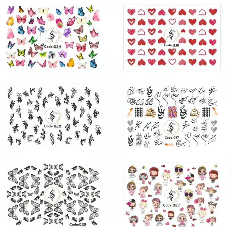 برچسب لنز ناخن  رویاسنتر مدل M6 مجموعه 6 عددی