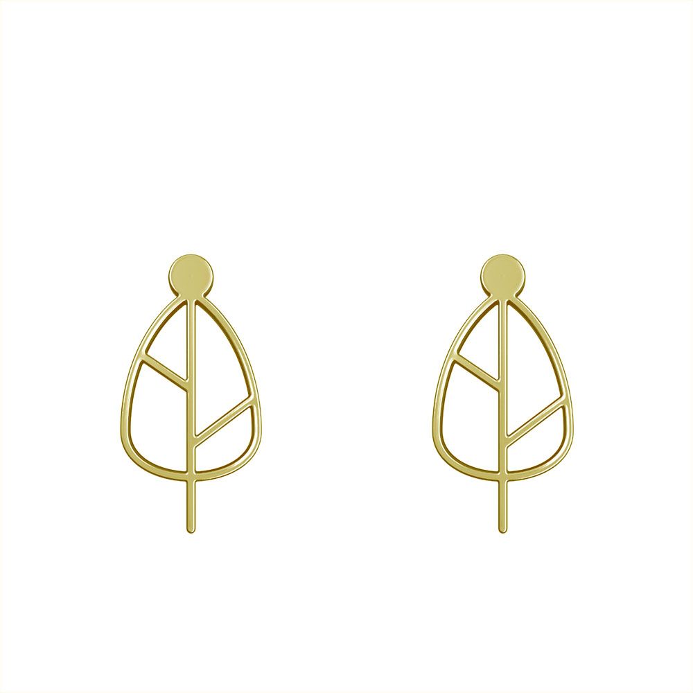 گوشواره طلا 18 عیار زنانه مدوپد مدل برگ کد GA1-15867 - - 2