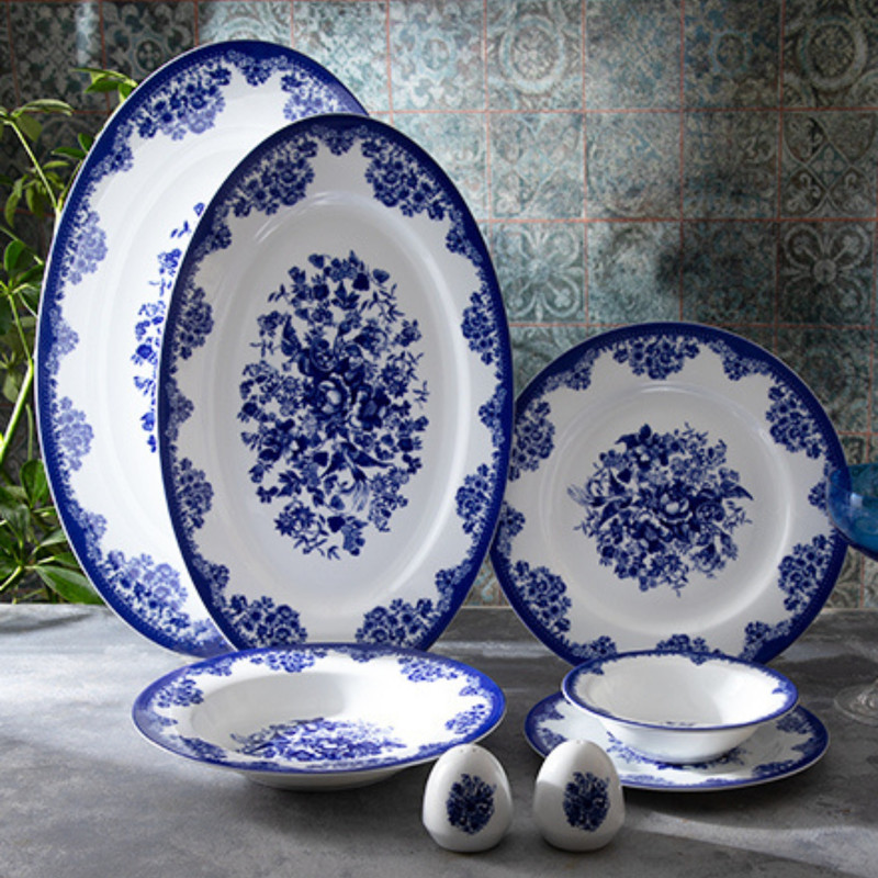 سرویس غذاخوری 28 پارچه 6 نفر چینی زرین ایران مدل ایتالیا اف فلورانس درجه عالی