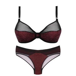 ست شورت و سوتین زنانه ماییلدا مدل MY-3673 رنگ زرشکی