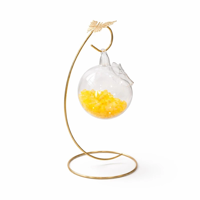 سنگ نمک دکوری مدل گوی و پروانه همراه با استند