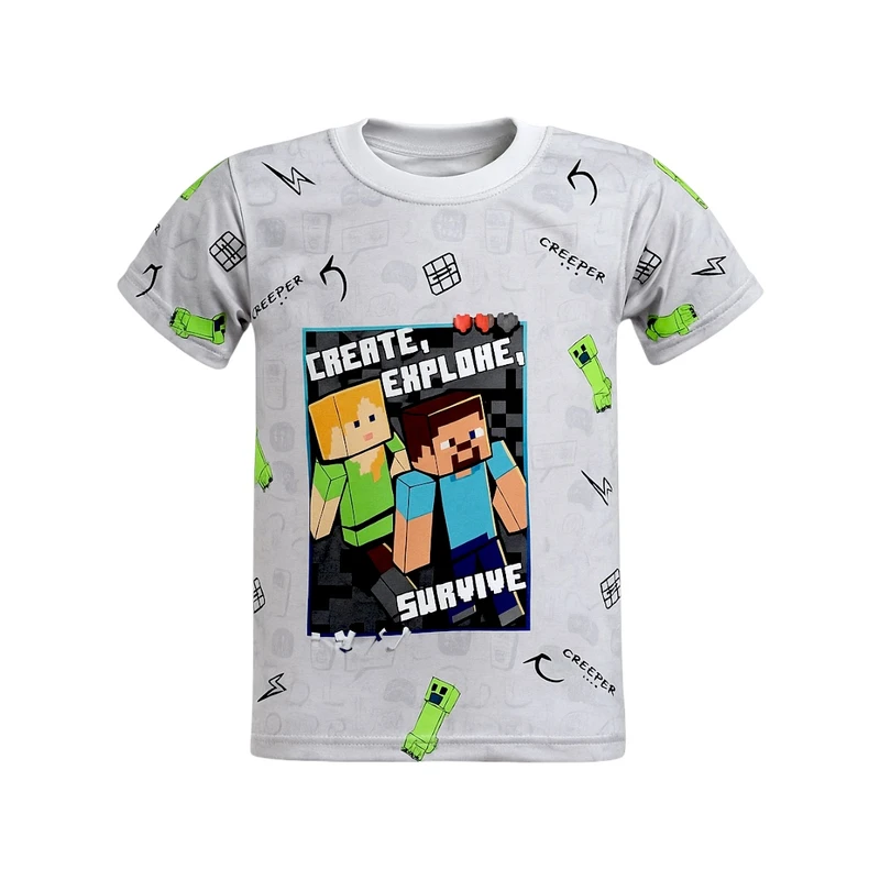 تی‌شرت آستین کوتاه پسرانه مدل ماینکرافت PJ1176