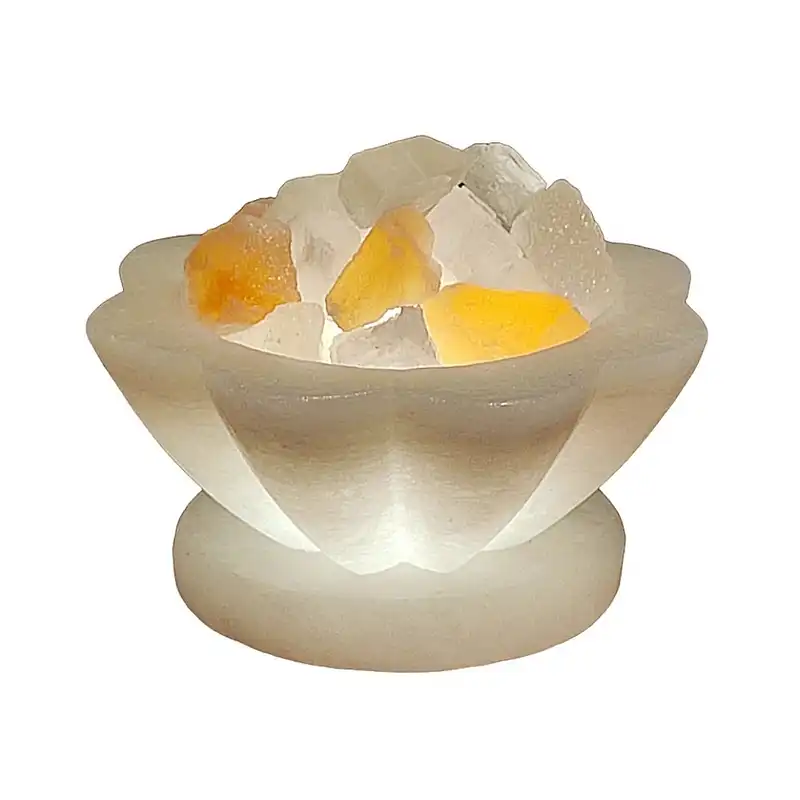 آباژور سنگ نمک مدل کاسه ستاره ای پایه سنگی کد 421